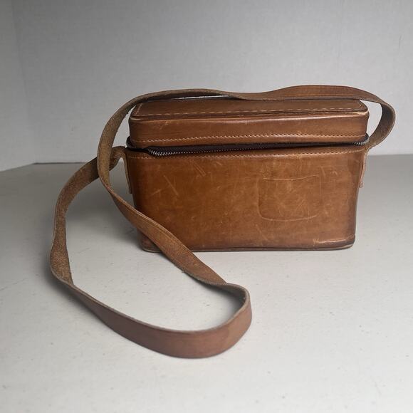 Vintage Brown Belding California Saddle Leather Case Zip Around Small Bag 7x5x2" - Picture 16 of 16